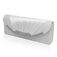 Women Satin Minaudiere Clutch / Evening Bag-White / Purple / Blue / Gold / Red / Black / Almond  