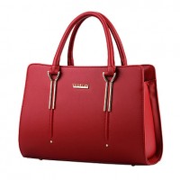 Women PU Baguette Shoulder Bag / Tote-Red / Black  