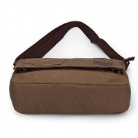 Men 's Canvas Sling Bag Shoulder Bag - Brown/Black  