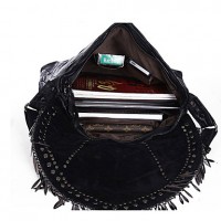  Women's Coll Punk Style Sheepskin Rivet Tassel Shoulder/Crossbody Bag  