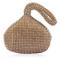 Gorgeous Satin with Rhinestone Peach Shape Evening Handbag/Clutches(More Colors)  