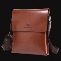 Men Cowhide Messenger Shoulder Bag - Brown / Khaki  