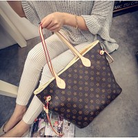 Women PU Shopper Tote - Brown  