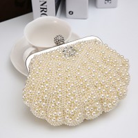 Women Elegant Noble Pearl Rhinestone  Evening Bag  