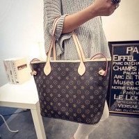 Women PU Shopper Tote - Brown  