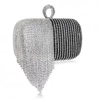 L.west Women Tassel Diamonds Evening Bag  