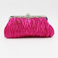 Women Satin Casual Clutch Clutch / Evening Bag - Beige / Pink / Purple / Blue / Gold / Silver / Black  