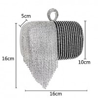 L.west Women Tassel Diamonds Evening Bag  