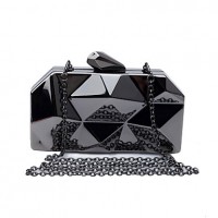 L.WEST Women's Irregular Lozenge Tin Box Evening Bag  