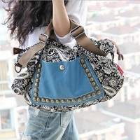 Lady's Fashion Bohemia Style Canvas Rivet Tote   