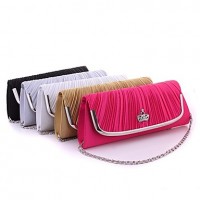 Women's Multicolored satin clutch handbag chain fashion Shoulder Messenger  