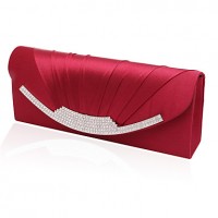 Women Satin Minaudiere Clutch / Evening Bag-White / Purple / Blue / Gold / Red / Black / Almond  