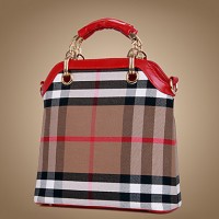 Women PU Barrel Shoulder Bag / Tote / Satchel / Clutch - Blue / Red / Black  