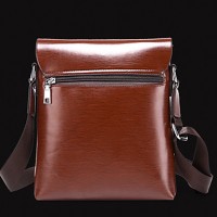 Men Cowhide Messenger Shoulder Bag - Brown / Khaki  