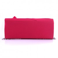 Women Satin Flap Clutch / Evening Bag - White / Pink / Blue / Green / Black  