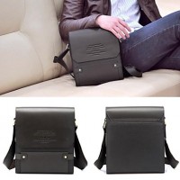 Men's PU Leather Flap Top Casual Business Crossbody Bag  