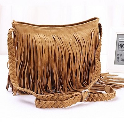 Women's Fringe Tassel Messenger Crossbody Shoulder Bag  