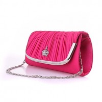 Women's Multicolored satin clutch handbag chain fashion Shoulder Messenger  