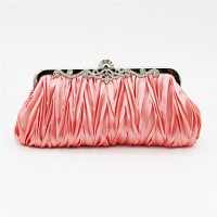 Women Satin Casual Clutch Clutch / Evening Bag - Beige / Pink / Purple / Blue / Gold / Silver / Black  