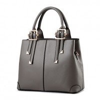 Women's Fashion Casual Solid PU Leather Messenger Shoulder Bag/Totes  