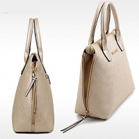 Women PU Barrel Shoulder Bag / Tote / Satchel / Clutch - White / Blue / Gold / Black  