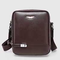 Men Cowhide Messenger Shoulder Bag - Brown / Black  