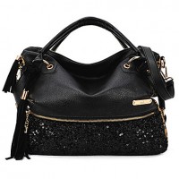 Women PU Shopper Tote - Black / Animal Print  