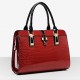   Women Patent Leather Flap Shoulder Bag / Tote - Beige / Blue / Black / Burgundy  