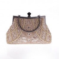 L.WEST®  Women's Pearl Diamonds Beaded Delicate Evening Bag  