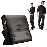 Men's PU Leather Flap Top Casual Business Crossbody Bag  