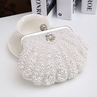 Women Elegant Noble Pearl Rhinestone  Evening Bag  