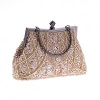 L.WEST®  Women's Pearl Diamonds Beaded Delicate Evening Bag  