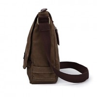 Men 's Canvas Sling Bag Shoulder Bag - Brown/Black  