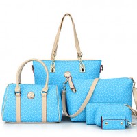   Women PU Barrel Shoulder Bag / Tote - White / Pink / Blue / Brown  