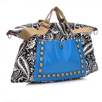 Lady's Fashion Bohemia Style Canvas Rivet Tote   